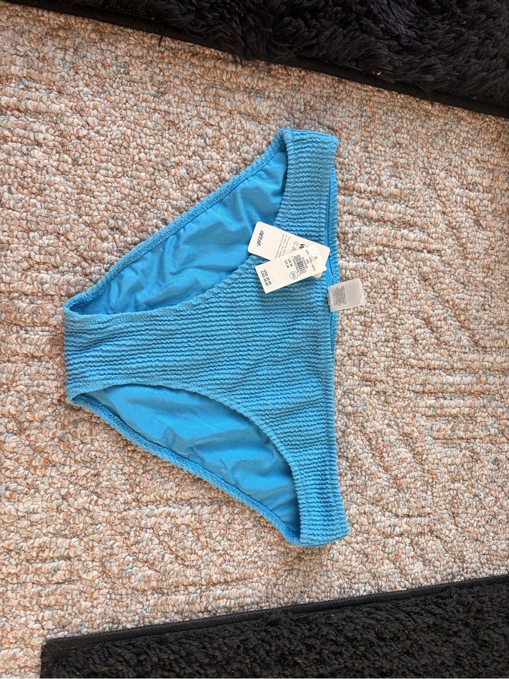 Women’s Blue Textured Bikini Bottom - aerie